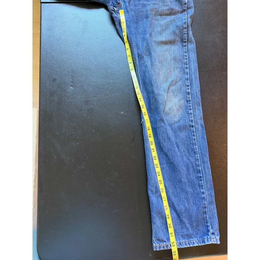 Levis 505 Regular Fit Jeans Mens 33x32 Medium Wash Blue Straight Leg Denim